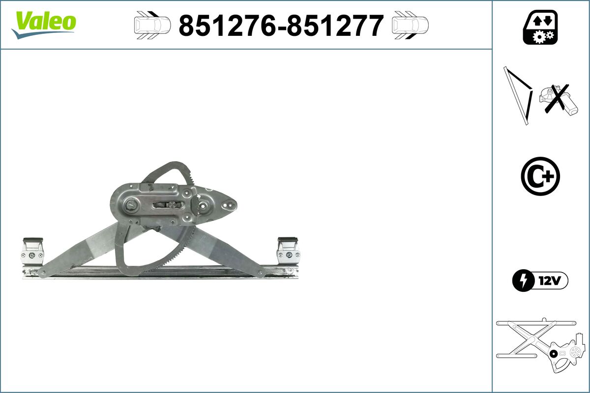 Mecanism actionare geam 851276 VALEO